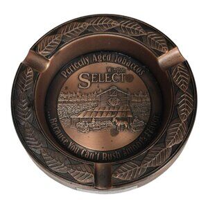 Winston Select Copper Tone Ashtray Vintage Cigarette Cigar Tobacco Advertising